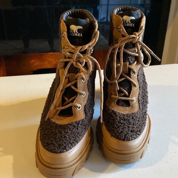 Sorel Brex Heel Shearling Waterproof Leather Lace-Up Boots NWT – Size 7.5 - Picture 6 of 12